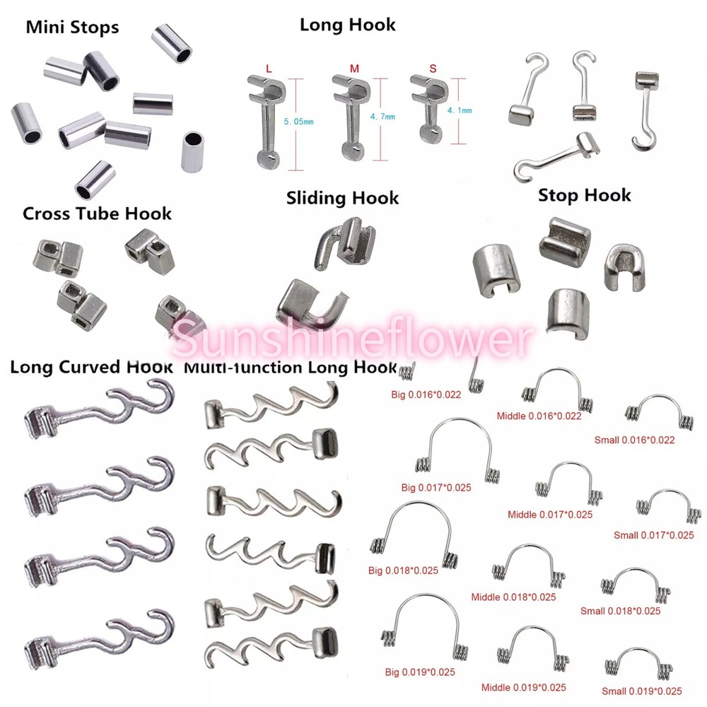 Dental Ortho Lingual Button Bondable Crimpable Hook Torque Spring Long Short Sto