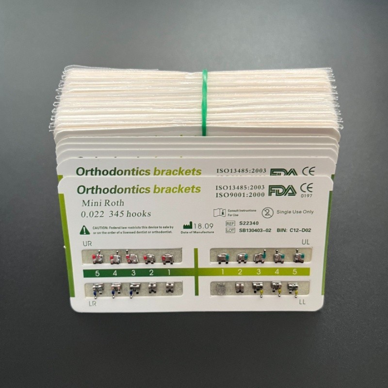 10Sets Dental Ortho Metal Brackets Mini Roth 022 345 hooks Mesh Base 200 Pcs