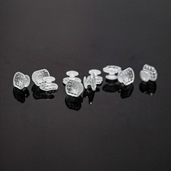 Orthodontic Dental Bondable Clear Ceramic Lingual Button Round/Rectangular Base