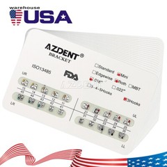 50 packs Orthodontic Dental Braces Brackets Mini Roth Slot.018 Hooks 3 AZDENT