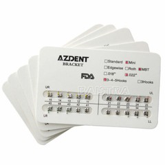 50 Packs AZDENT Dental Orthodontic braces Brackets Mini MBT Slot.022 Hooks 3-4-5