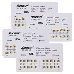 200pcs Dental Orthodontic Bracket Braces Roth/MBT 022″ Slot 3/345 hooks Metal