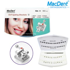 Dental Orthodontic Self-ligating Brackets Metal Braces ROTH/MBT 022 3/345Hook