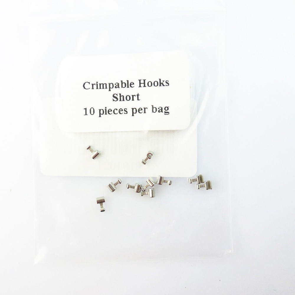 Dental Orthodontic Crimpable Hook Stops Curved Cross Long Short Lock 10pcs/pack