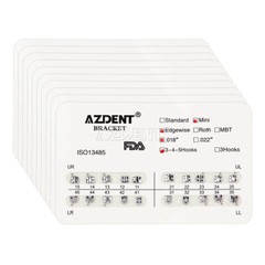 AZDENT Dental Orthodontic Brackets Metal Braces Mini Edgewise Slot.018 Hooks 345