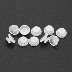 US 100Pcs/Pack Dental Ortho Ceramic Clear Lingual Buttons Bondable Round Base