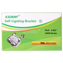 AZDENT Dental Orthodontic Self-ligating Brackets Metal Braces Roth/MBT 022