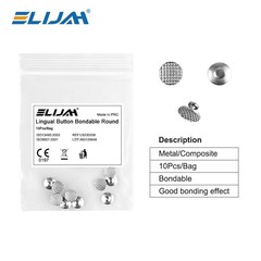 Dental Orthodontic Lingual Button Bottom Bondable 10pcs/Pack Tongue Side Buckle