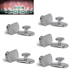 Dental High Quality Stainless Steel Lingual Button Bondable Elliptical Mesh Base