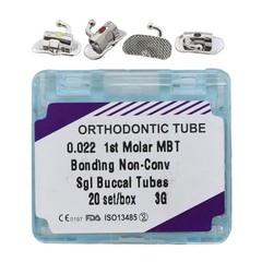 20 Kit Dental Orthodontic Bondable Buccal Tubes 1st Molar MBT 022 Low Profile 3G