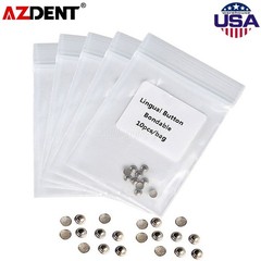 50pcs AZDENT Dental Orthodontic Lingual Buttons Bondable Round Base Monoblock