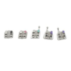 Dental Orthodontic Brackets Metal Twin Mini Roth 018 Ortodoncia Braces 345 Hook