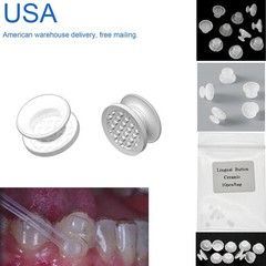 US 100Pcs/Pack Dental Ortho Ceramic Clear Lingual Buttons Bondable Round Base