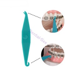 100X Dental Orthodontic Elastic Placers Plastic Hooks for Braces Rubber Bands