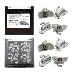 40pcs Orthodontic Buccal Tubes Dental 1st Molar Mini MBT 022 Laser Mark Bondable