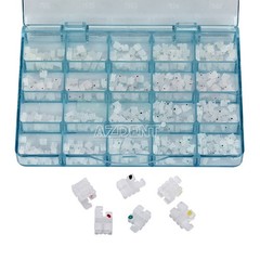 AZDENT Dental Ortho Ceramic Brackets Braces 5*5 MBT/ROTH 022 Hooks 345 Mesh Base