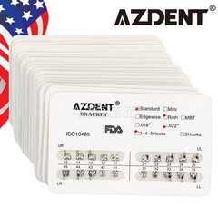 FDA AZDENT Dental Orthodontic Metal Brackets Braces Standard Roth.022 Hooks 345