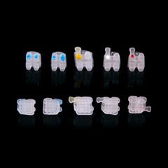 Dental Ortho Brackets MBT/Roth.022 3 4 5Hooks Ceramic Marked Invisible Clear AZ