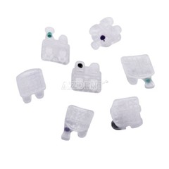 10X AZDENT ortodoncia brackets cerámicos dental 5*5 Roth.022 Ganchos 345 USA