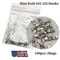 100 Pcs Dental Orthodontic Metal Brackets Mini Roth 022 345 Hooks Braces In Bulk