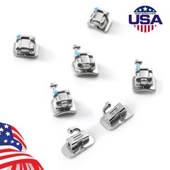 5 Sets Dental Ortho MIM Self Ligating Brackets Mini Roth.022 Hooks 345 1st Molar