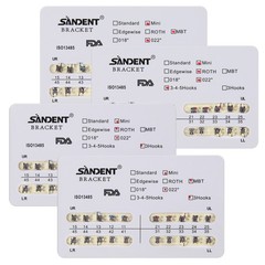 200pcs Dental Orthodontic Bracket Braces Roth/MBT 022″ Slot 3/345 hooks Metal