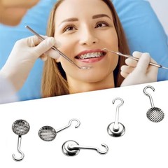 10Pcs/Pack Dental Ortho Lingual Buttons with Hook Bondable Round Mesh