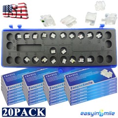 20Pack Dental MINI Brace Ortho Ceramic Brackets 3/345Hook Mesh Base ROTH/MBT 022