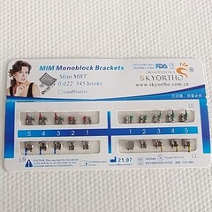 5Packs Dental Orthodontic Brackets Braces Mini MBT Slot.022 Hooks 345 Metal MIM