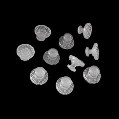 US 100Pcs/Pack Dental Ortho Ceramic Clear Lingual Buttons Bondable Round Base