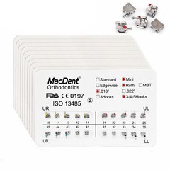 Dental Orthodontic Bracket Metal Braces Roth/MBT/Edgewise 018/022 3-4-5 Hooks