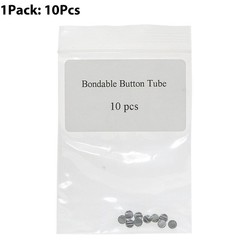 10Pcs Dental Orthodontic Bondable Button Tubes Metal Round Base Stainless Steel