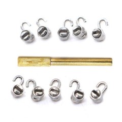 20 Pcs Dental Orthodontic Crimpable Hooks Stops Arch Wire Gurin Lock + Driver
