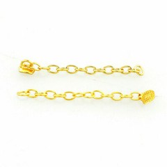 6pcs Dental Ortho Traction Chain Round Button with Chain Gold Plated Easyinsmile