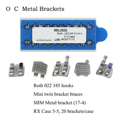 US Dental Orthodontic Metal Bracket Braces Mini Roth MBT 018 022 Hooks 345 MIM