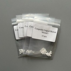 30Pcs Dental Orthodontic Bondable Lingual Buttons Ceramic Round Base Mesh Base