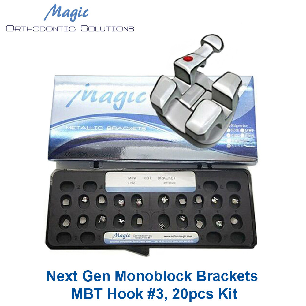 Magic Orthodontic Dental Next Gen Monoblock Brackets MBT Hook #3 20pcs Kit