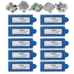 10 Sets Dental Orthodontic Brackets Braces Metal Mini MIM Roth 022 345 Hooks 5-5