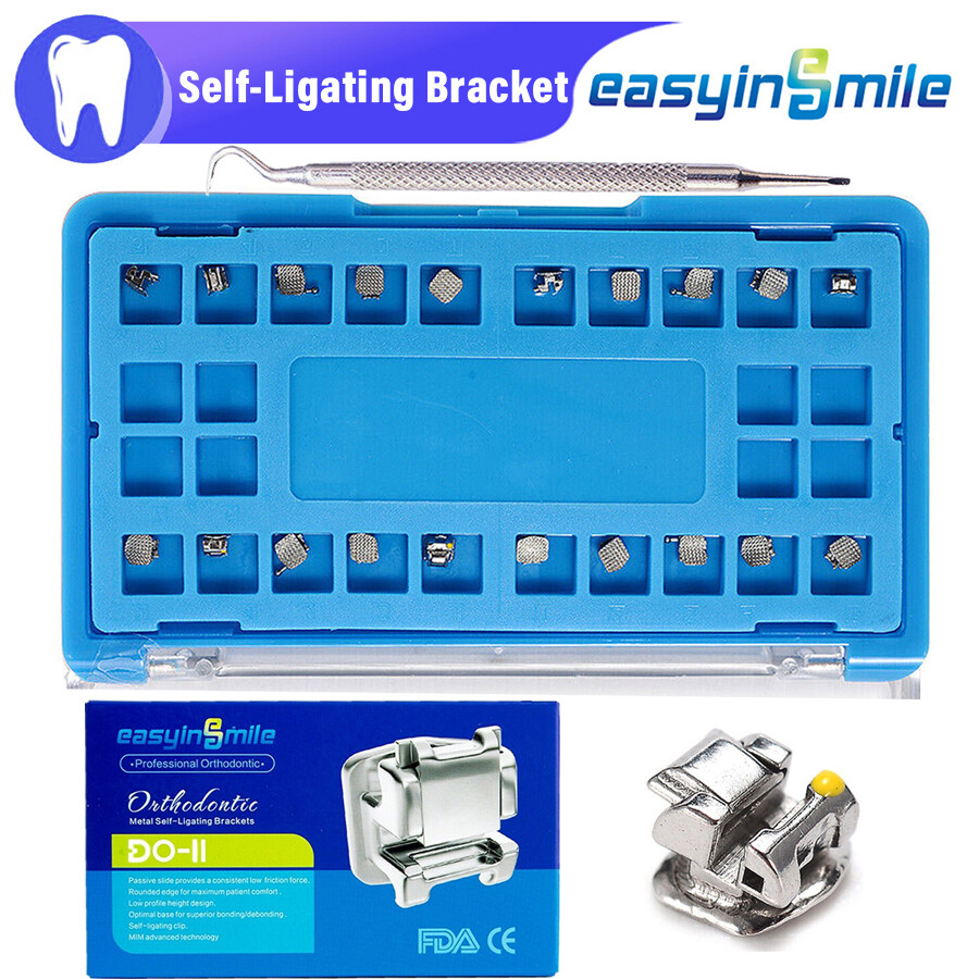 EASYINSMILE Dental Self-ligating Brackets Metal Brace Orthodontic ROTH/MBT 022