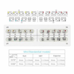 AZDENT Dental Orthodontic Brackets Braces Standard Roth Slot.022 Hooks 3 Metal