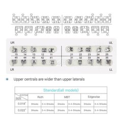 50 X Dental Orthodontic Brackets Standard Edgewise Slot.018 Hooks 3-4-5 Metal