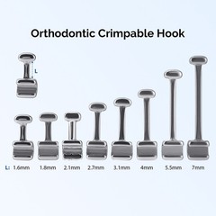 AZDENT Dental Ortho Crimpable Hooks Use Archwires 1.6/1.8/2.1/2.7/3.1/4/5.5/7mm