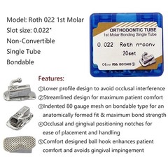 80pcs Dental Orthodontic 1st Molar Buccal Tubes Roth 022 Bondable Single Tube