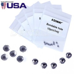 Lot Dental Orthodontic Lingual Buttons Bondable Mesh Base Meshed with Hole