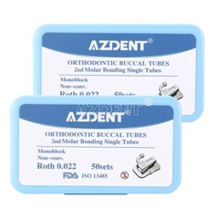 50Set Dental Orthodontic Buccal Tube 2nd Molar Roth.022 Bondable Non-Conv AZDENT