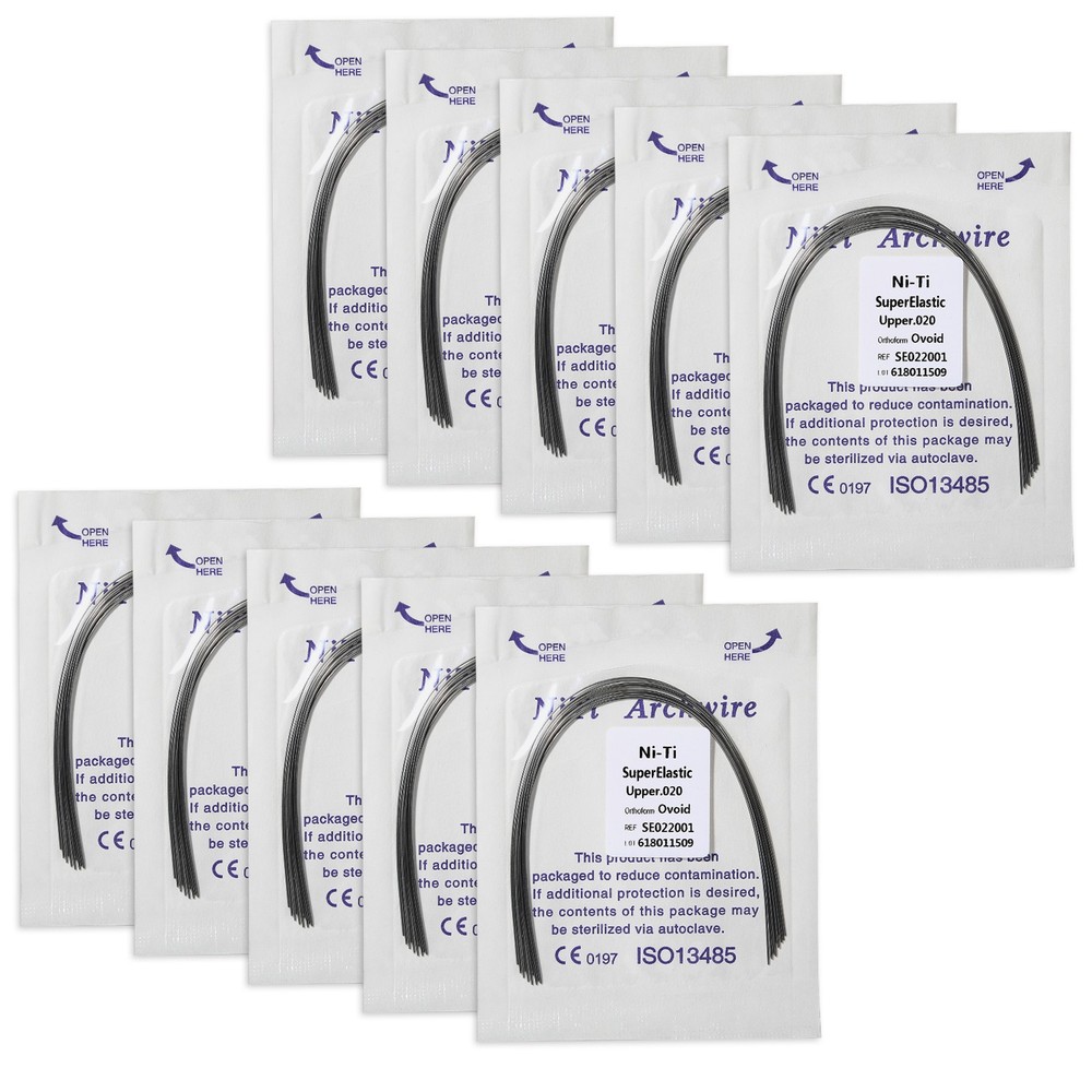 10 packs 20U Dental Orthodontic Super Elastic Niti Round Arch Wires Ovoid Form