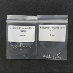 10 Pieces Bondable Sliding Crimpable Hook Long Curved 10Pcs/pack Left Right
