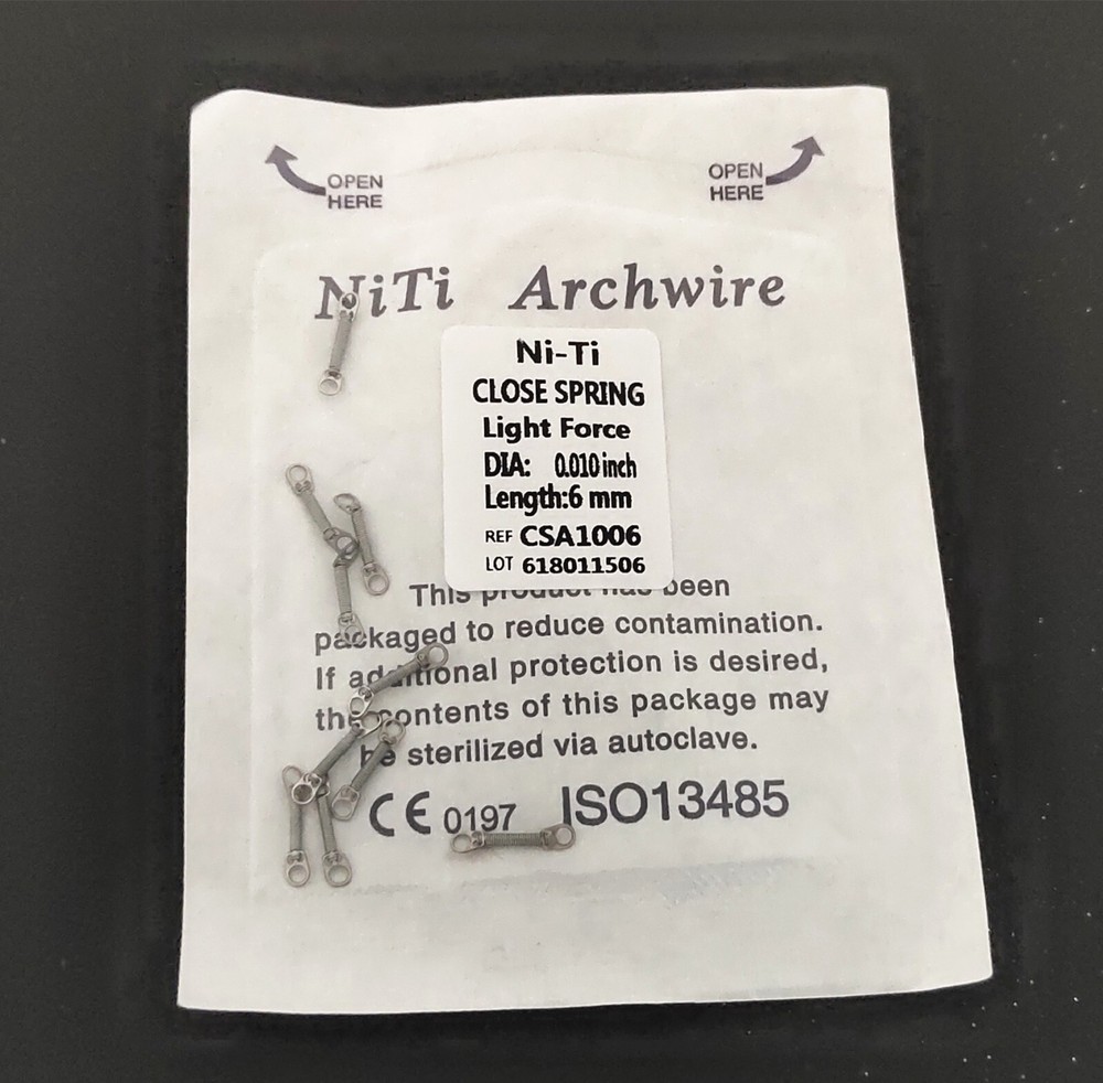 Dental Orthodontic Closed Coil Spring 0.010/0.012 6/9/12mm Niti 10Pcs/Pack