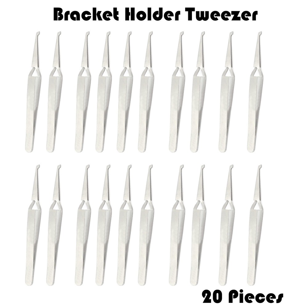 AAPRO 20 PC Dental Direct Bond Bracket Holder Fine Tip Orthodontic Tweezers