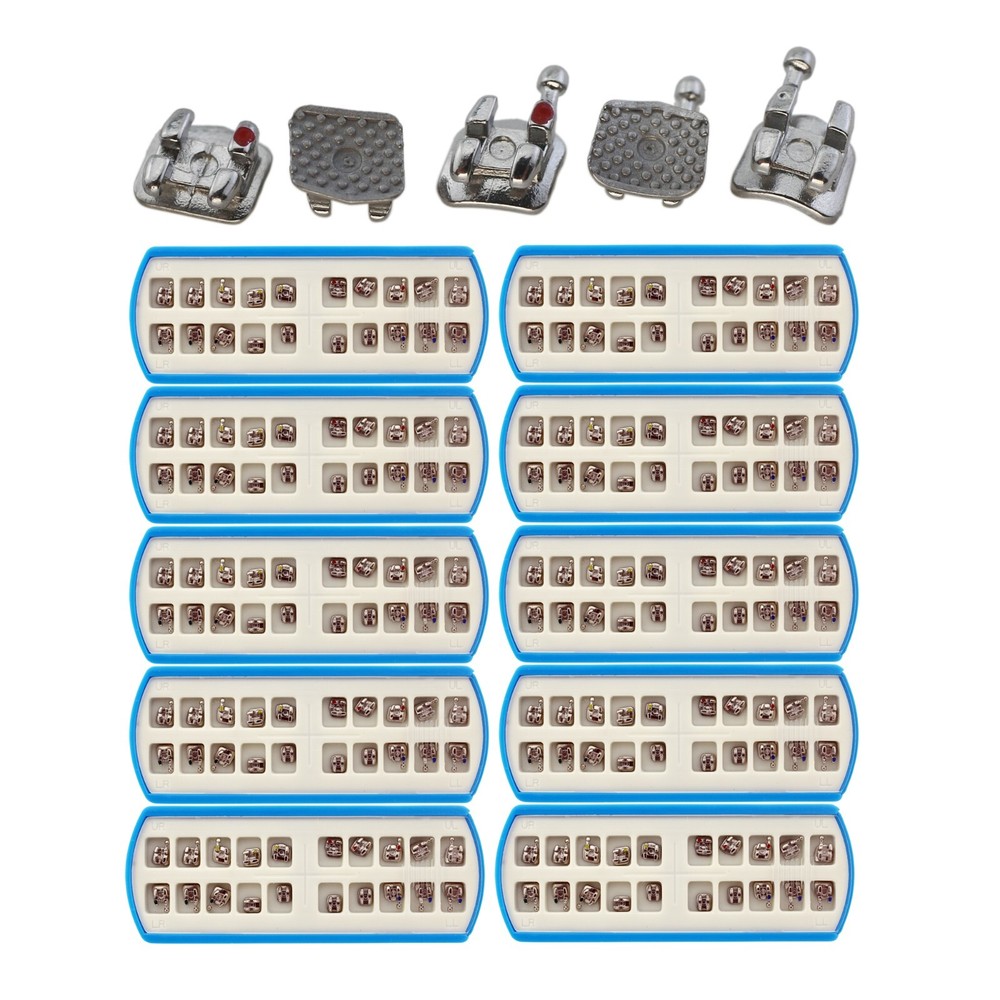 10Sets Dental Orthodontic Metal Brackets Braces Roth 022 345 Hooks Mini Twin